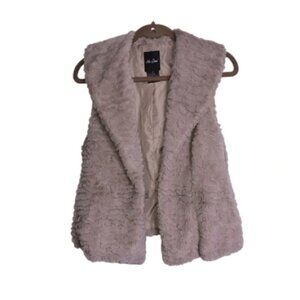 Me Jane Faux  Fur Vest Blush Pink M Pockets Lined